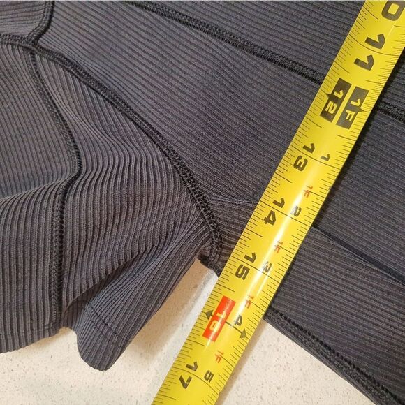 Lululemon Ribbed Softstreme Black Tshirt Dress W/Pocket Yoga Athletic Relaxed 0 - Picture 9 of 9